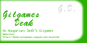 gilgames deak business card